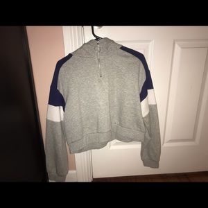 Dropped Shoulder Cropped Hoodie